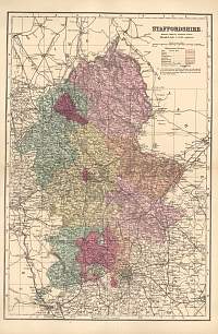 Staffordshire 1884 County Map