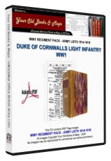 DUKE OF CORNWALLS LIGHT INFANTRY WW1 BRITISH ARMY LISTS